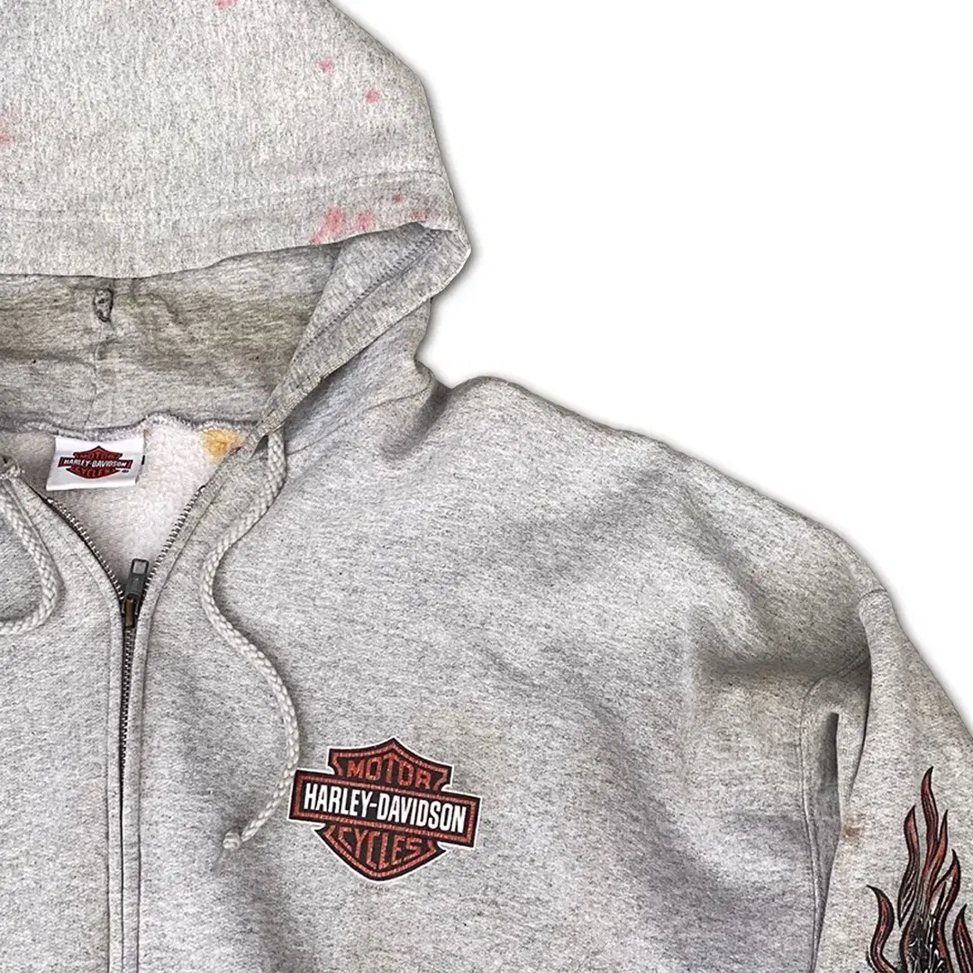 00s Harley Davidson flame hoodie zip