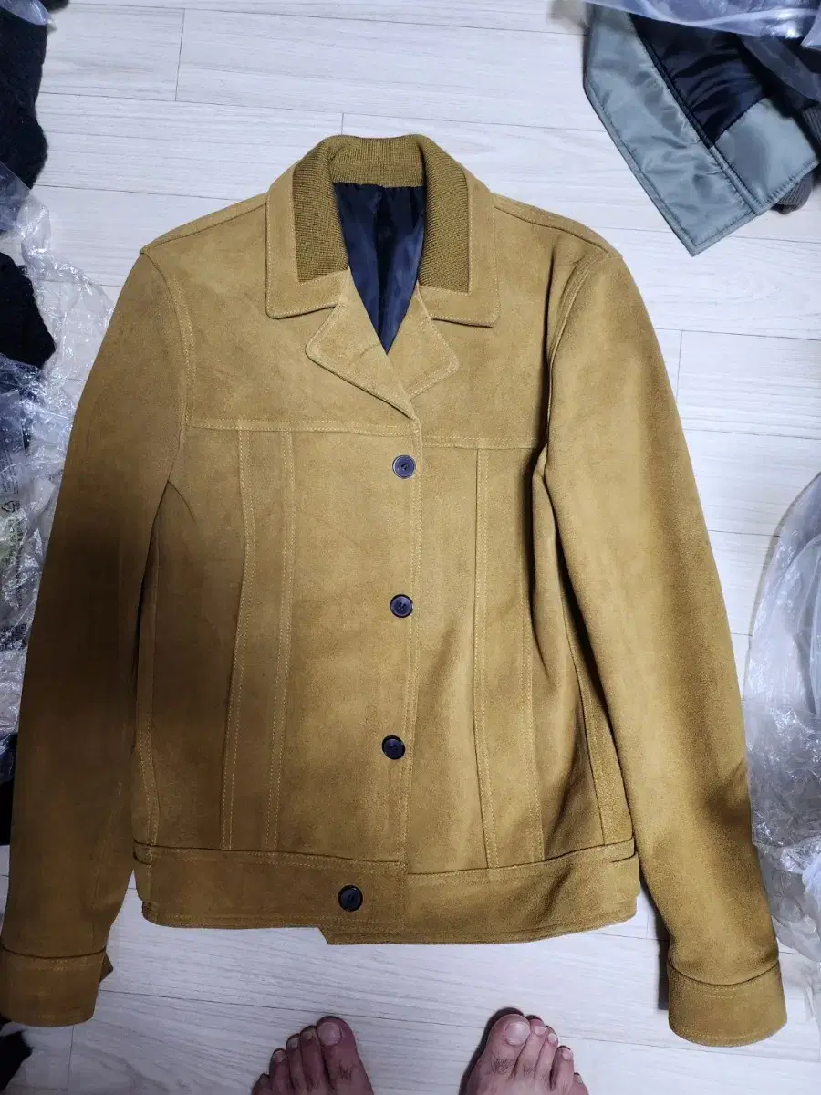 Pierre Homme Genuine reproduction suede jacket beige slim100 size