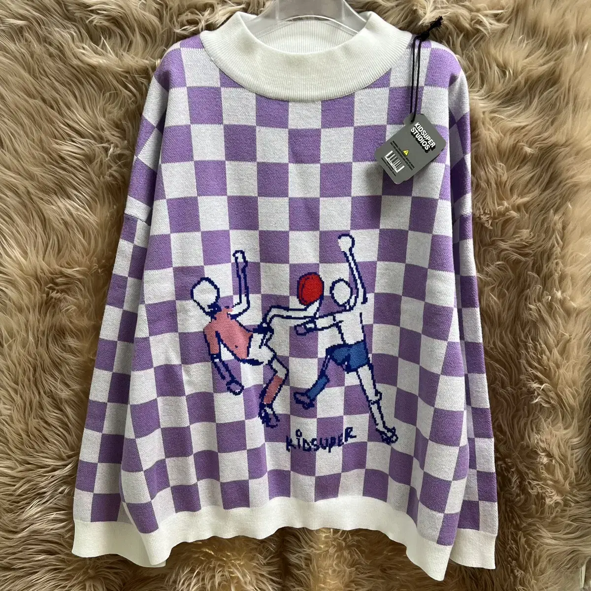 KidSuper Check Knit Purple