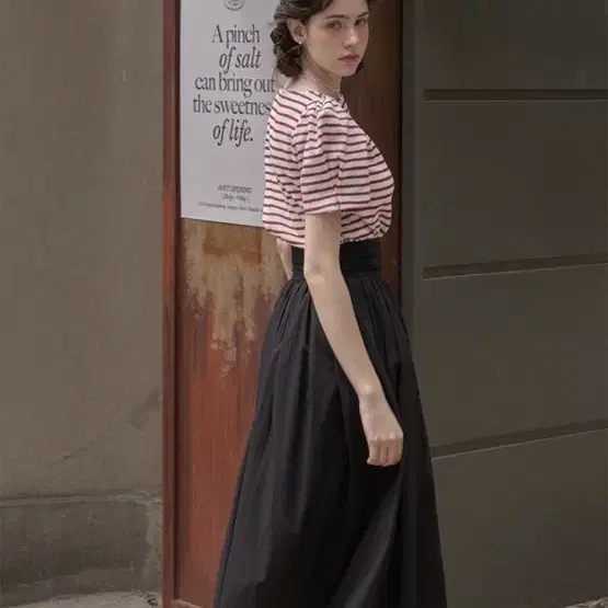 플로움 Wrinkle Long Skirt 블랙/xs