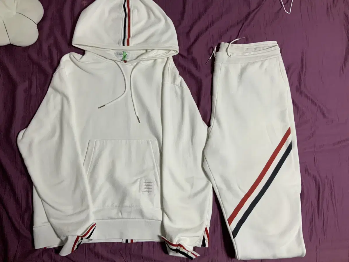 (Bulk)Thom Browne White Three-Seam Hooded Jogger Pants Size 5