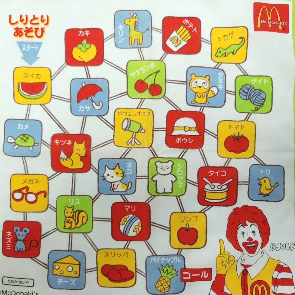 MCDONALDS 맥도날드 재팬 유니크 손수건 쁘띠스카프 키즈 A616