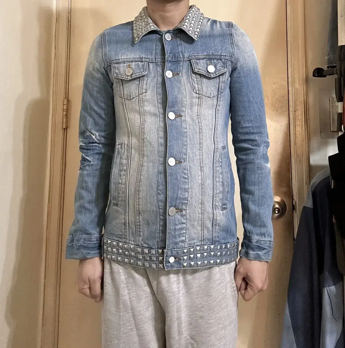 Japan Rock Chic Studded Multi-Pocket Denim Jacket