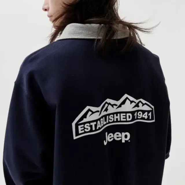 Jeep 지프 하프 스웨트 집업 네이비 L