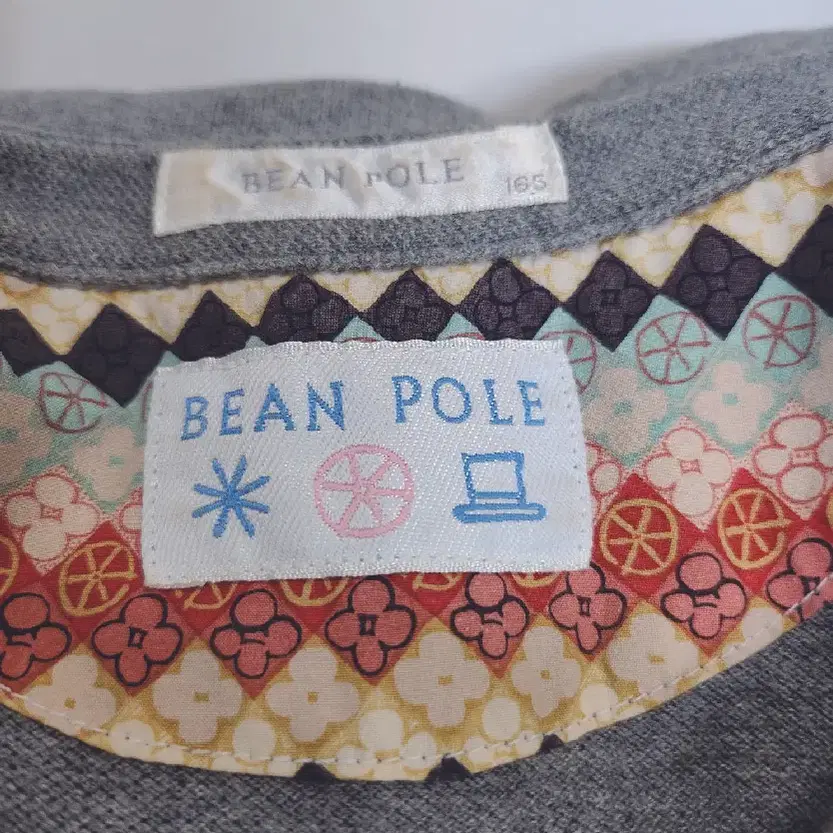 빈폴(BEANPOLE) 그레이 배색 반팔 카라티