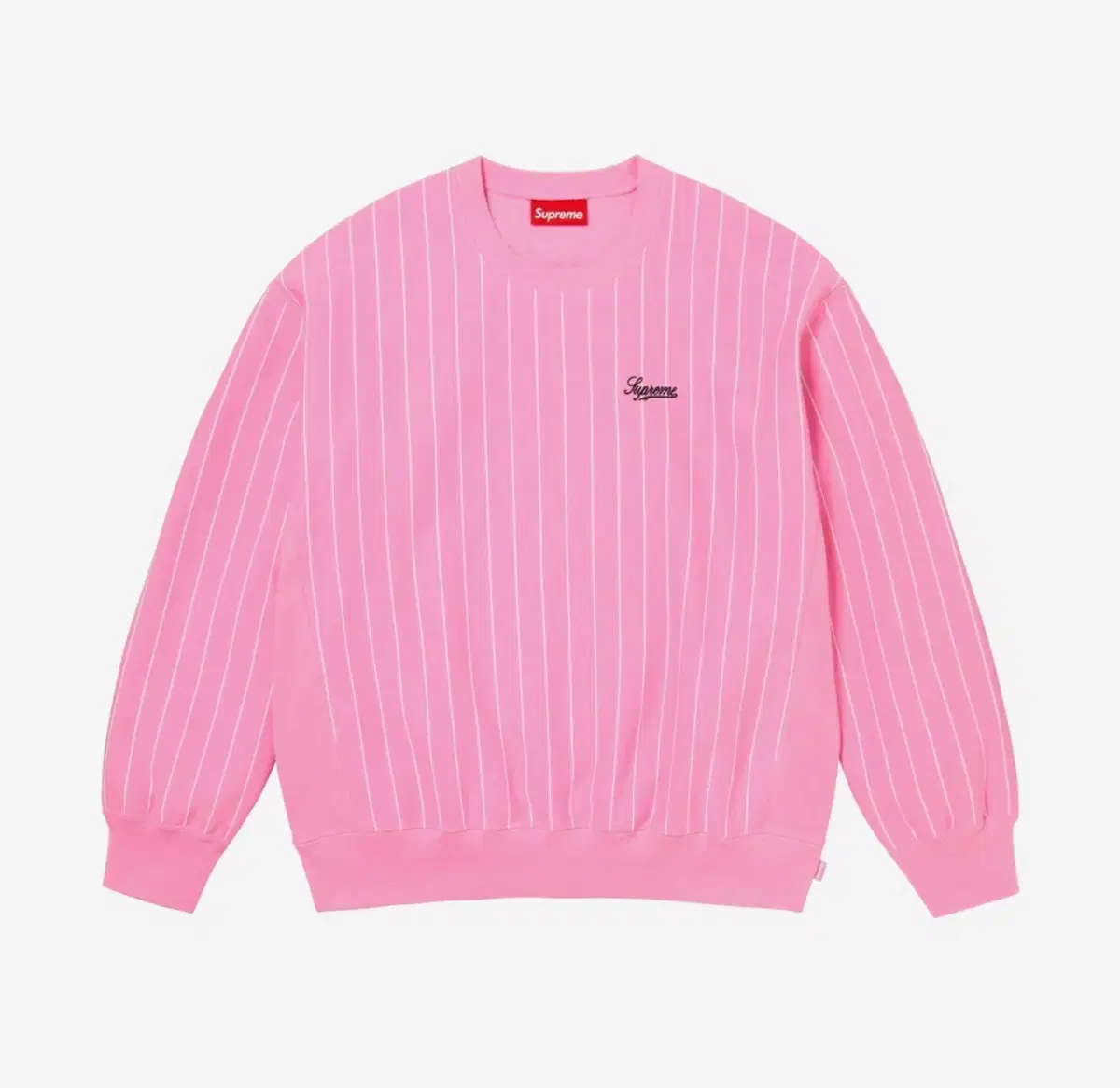 [XXL]Supreme Pinstripe Crewneck Pink