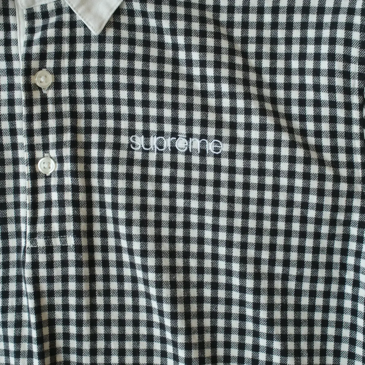 슈프림 17ss GINGHAM L/S POLO M