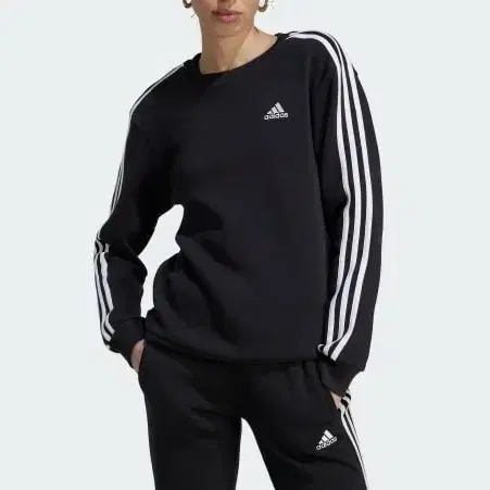 [ L ] adidas 아디다스 에센셜 3st 블랙 라운드 맨투맨