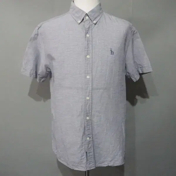 M8954 - Hedges Men's 100 size bloo checked short sleeve shirt