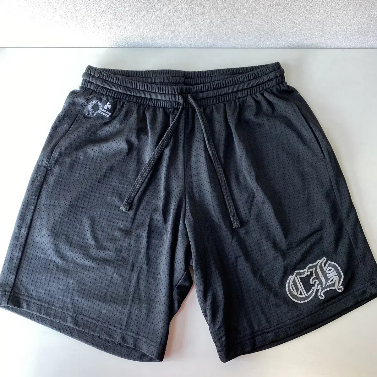 [L] Chrome Hearts Mesh Varsity Shorts Black