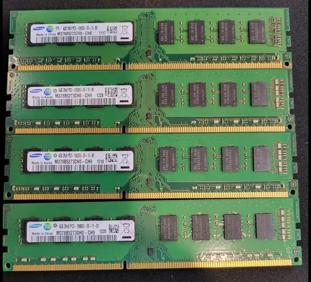 삼성 RAM DDR3 4GB PC3 10600U 양면