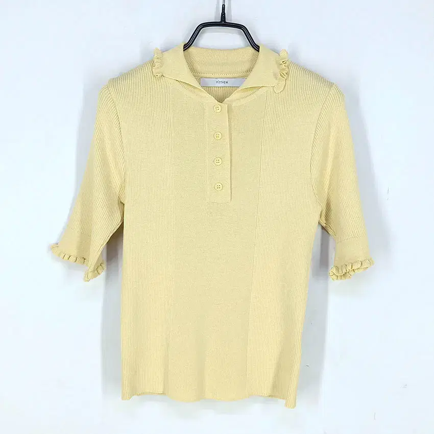 Fit'em Yeol Slim Fit Rayon Blend Caravan-Sleeve Knit Tee Yellow (HU30163)