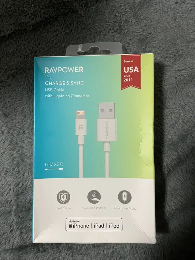 RAVPOWER 애플 usb 케이블 3.3ft(애플 인증된 제품)