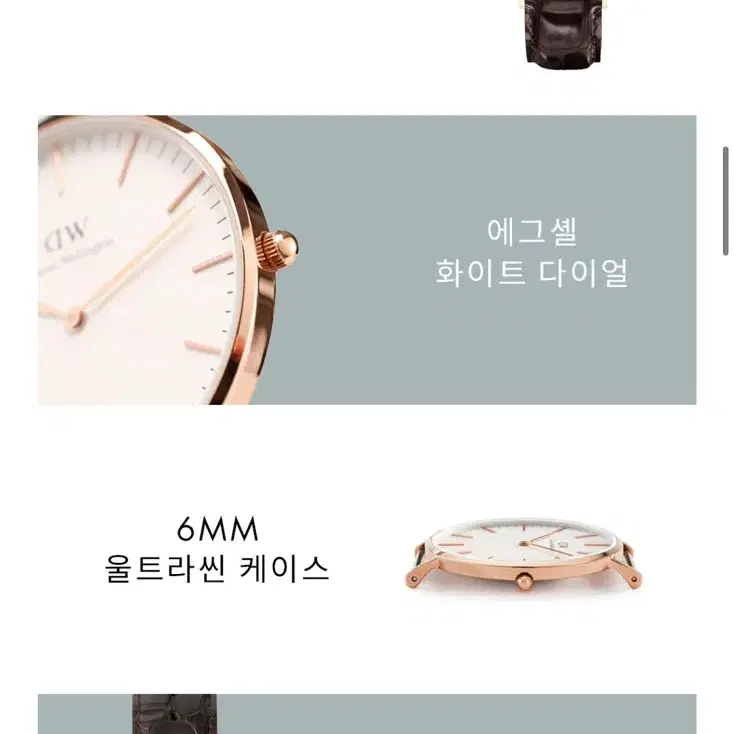 다니엘 웰링턴 40mm 가죽 시계