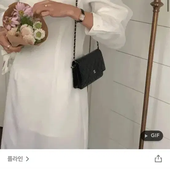 브라이덜샤워 스퀘어넥 퍼프 숄더 롱원피스 화이트