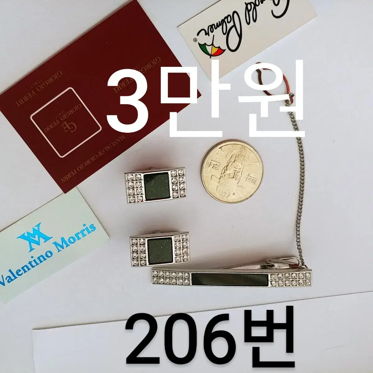 넥타이핀 카프스버튼 세트   3천원    150개 40만원