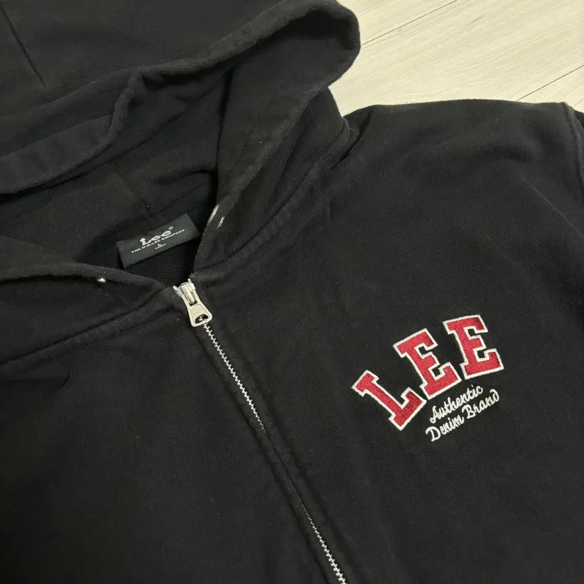 LEE Hooded zip-up black