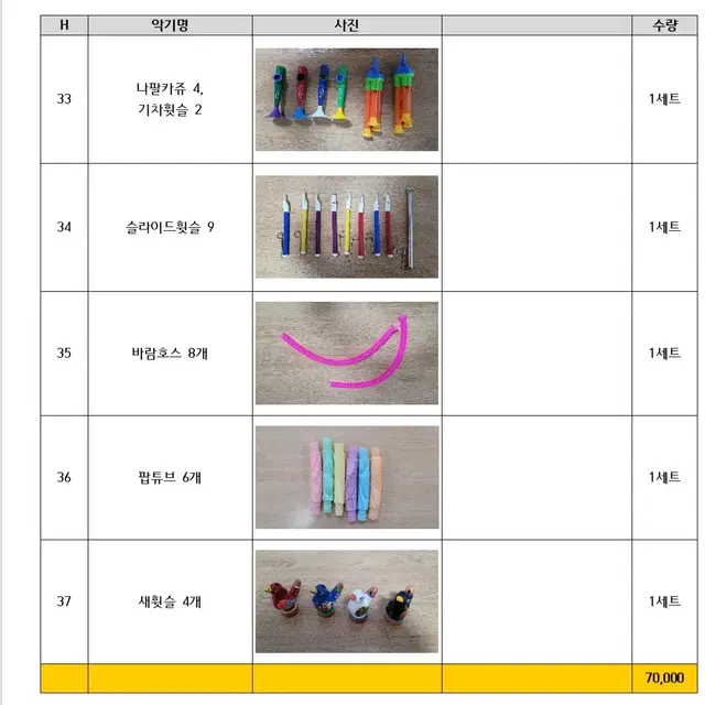 오르프 악기 (실로폰 외)