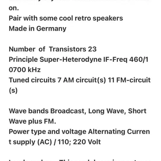 독일 트랜지스터 리시버 라디오 지멘스 SIEMENS RS270 + 스피커