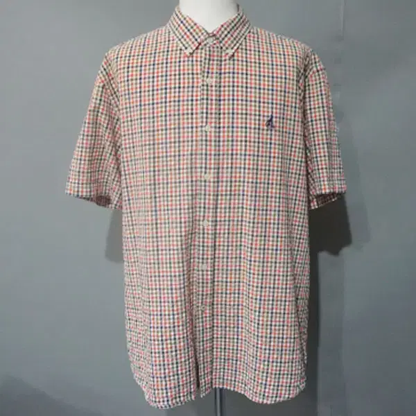 M8969 - Vinpol Men's Size 110 Colormix Check Short-Sleeved Shirt