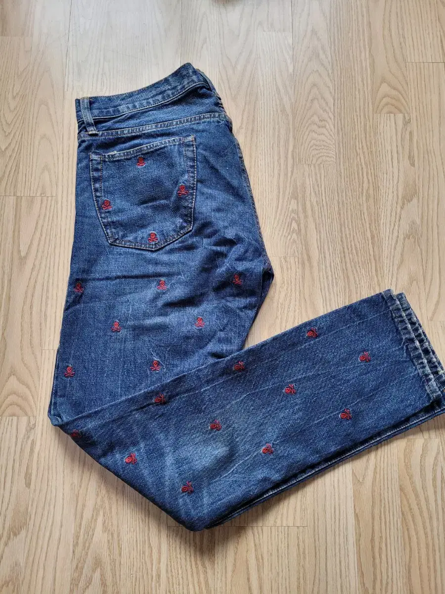 Polo Ralph Lauren Skull Embroidered Jeans Denim No-Sew No-Wash