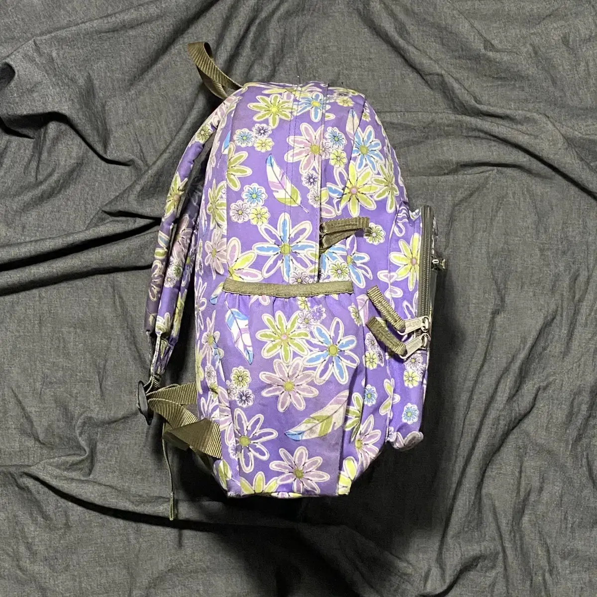 L.L. Bean Purple Floral Backpack Sz O/S