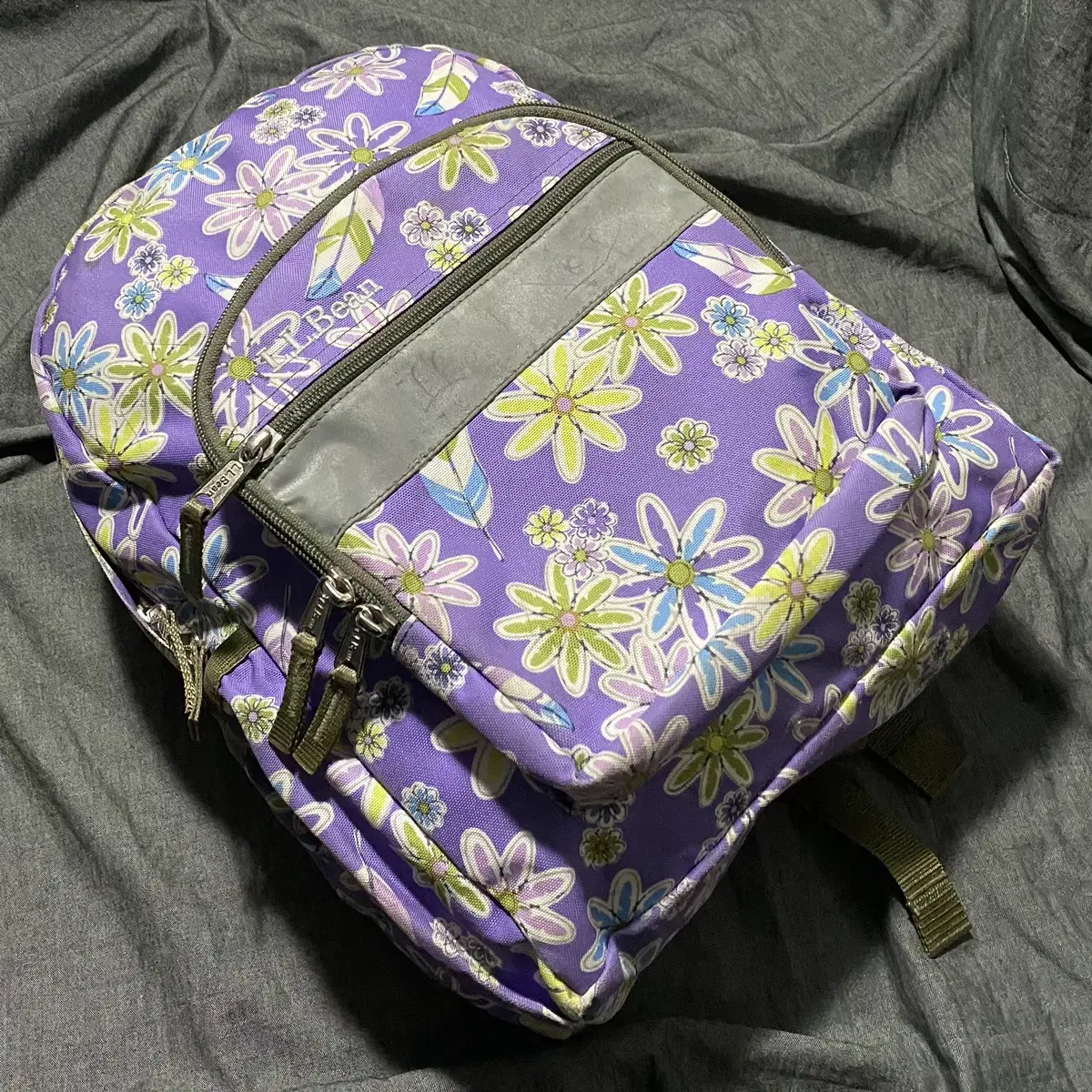 L.L. Bean Purple Floral Backpack Sz O/S