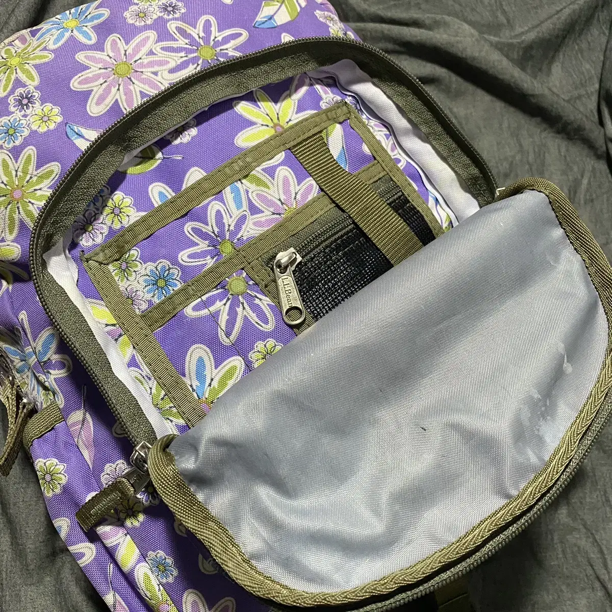 L.L. Bean Purple Floral Backpack Sz O/S