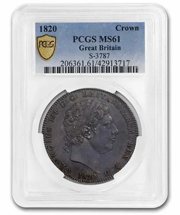 PCGS 1820년 조지 3세 크라운 은화  MS61