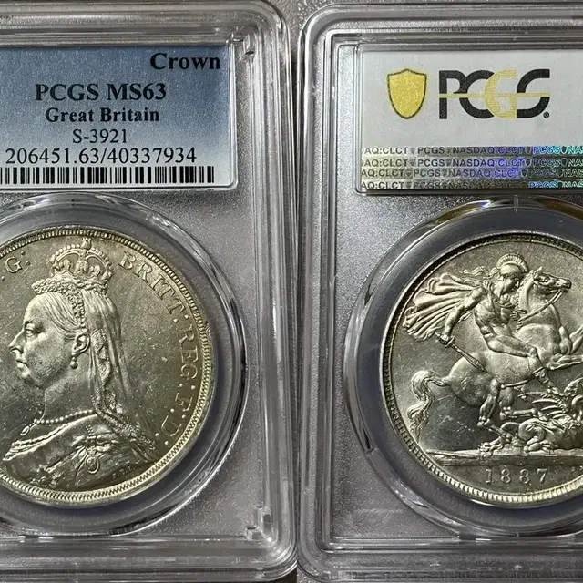 PCGS 1887년 쥬빌리헤드 크라운 은화  MS63