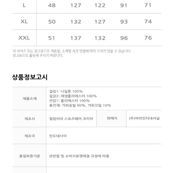 컬럼비아 남성 불로 포인트 패스 구스다운 자켓