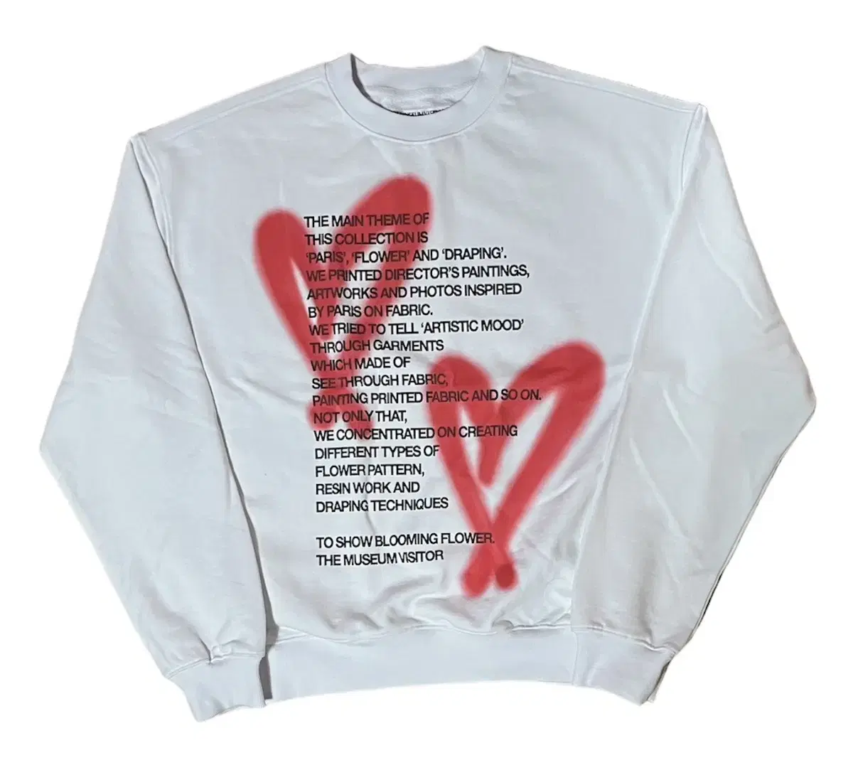 TheMuseum Visitor Heart Spread Sweater Shirt White M