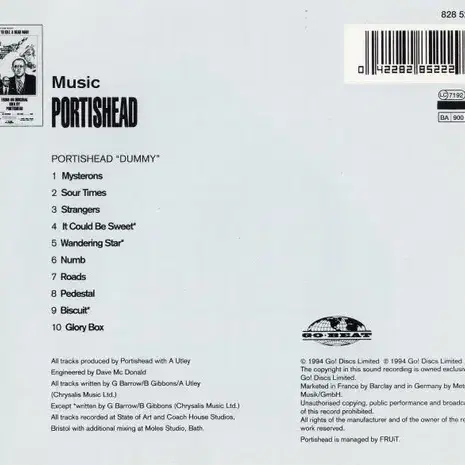 Portishead - Dummy (CD) 영국반 EX-