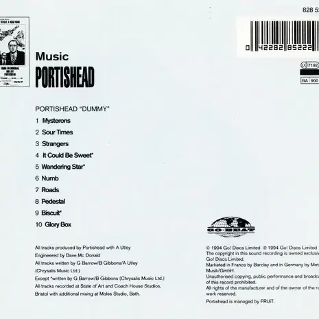 Portishead - Dummy (CD) 영국반 1990s EX-