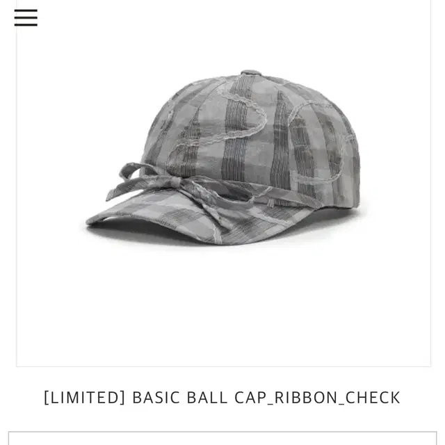 어썸니즈 BASIC BALL CAP RIBBON CHECK