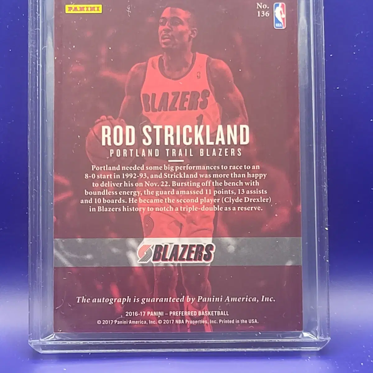 구 NBA선수 Rod Strickland 온카드 오토(/99)