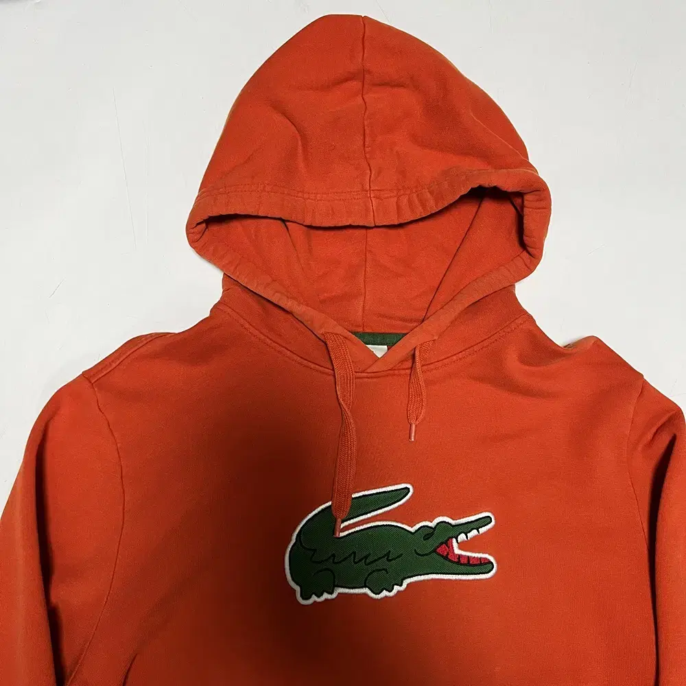 LACOSTE 라코스테 시그니처 로고 오렌지 후드티(L)