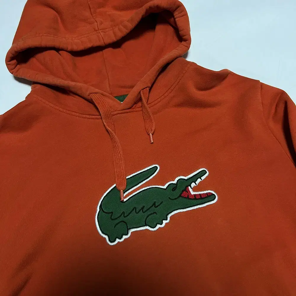 LACOSTE 라코스테 시그니처 로고 오렌지 후드티(L)