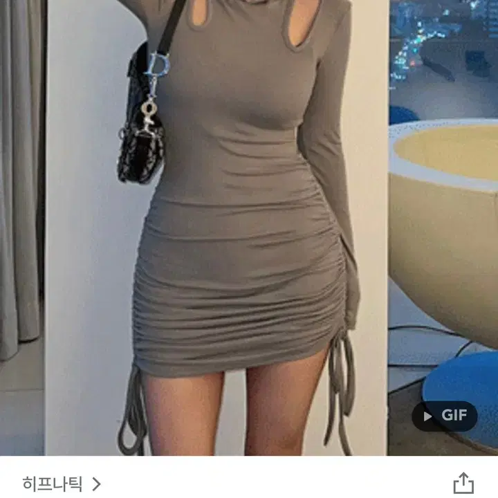 히프나틱 마잉후드 셔링원피스 새상품