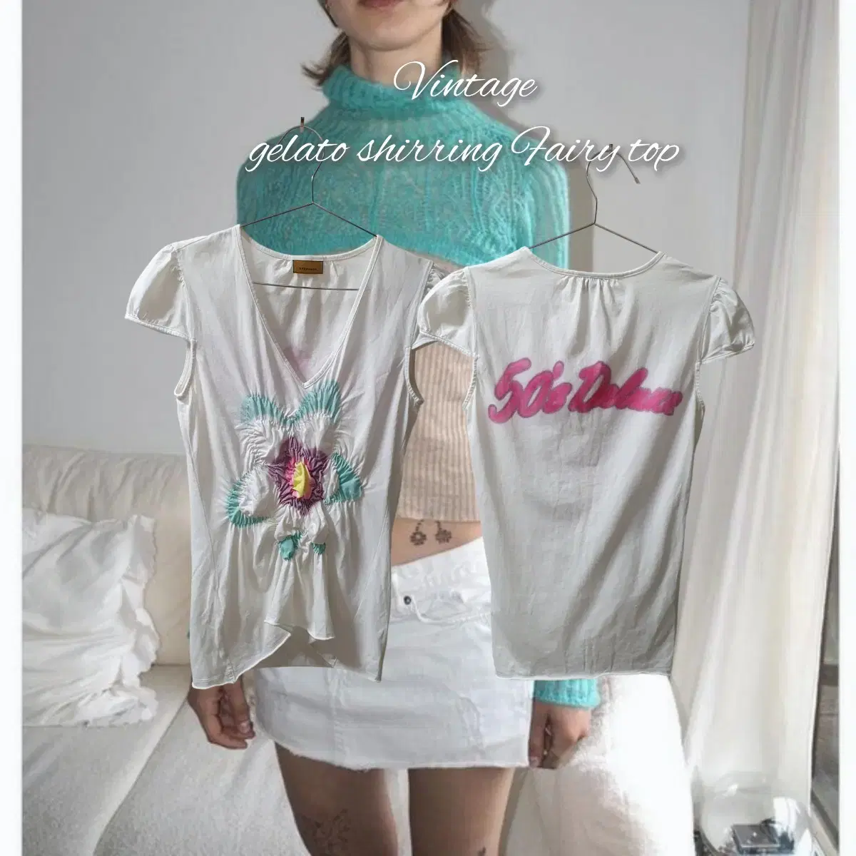 Vintage gelato shirring Fairy top