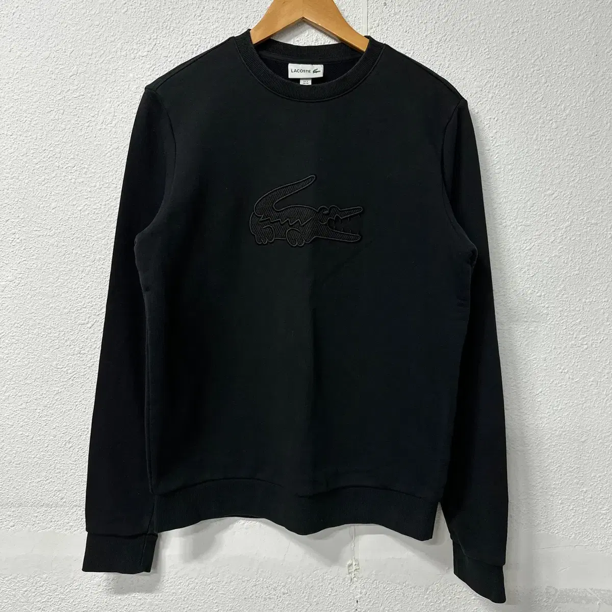 [M] New Lacoste Big Logo Man-to-Man Black 8265