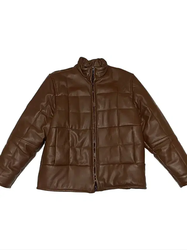 VEJAS Chocolate Leather Puffer