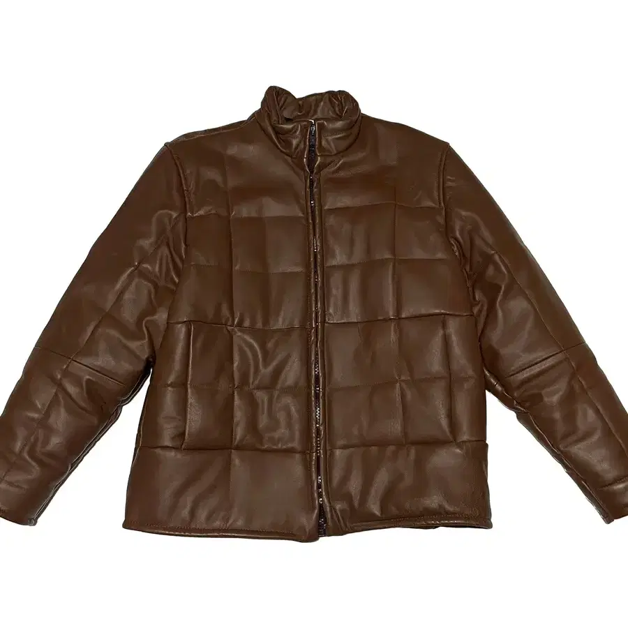 VEJAS Chocolate Leather Puffer