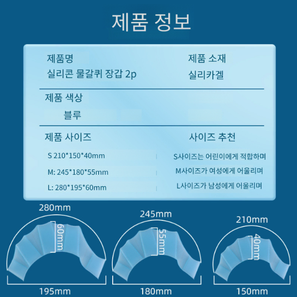 [무배/1+1] 실리콘 물갈퀴 / 수영보조 손 손가락 실내수영 물놀이