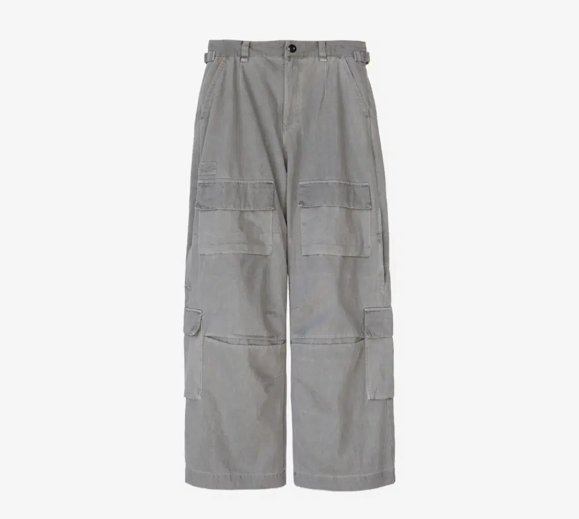 [4]Polyester No Manual Cargo Pants Gray