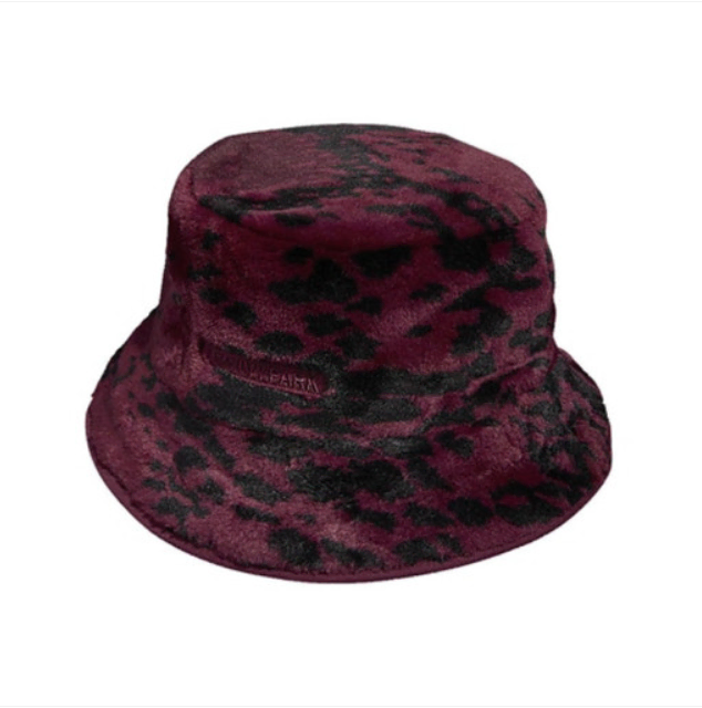 Adidas X Ivypark Printed Fox Fur Reversible Bucket Hat Cherry Wood