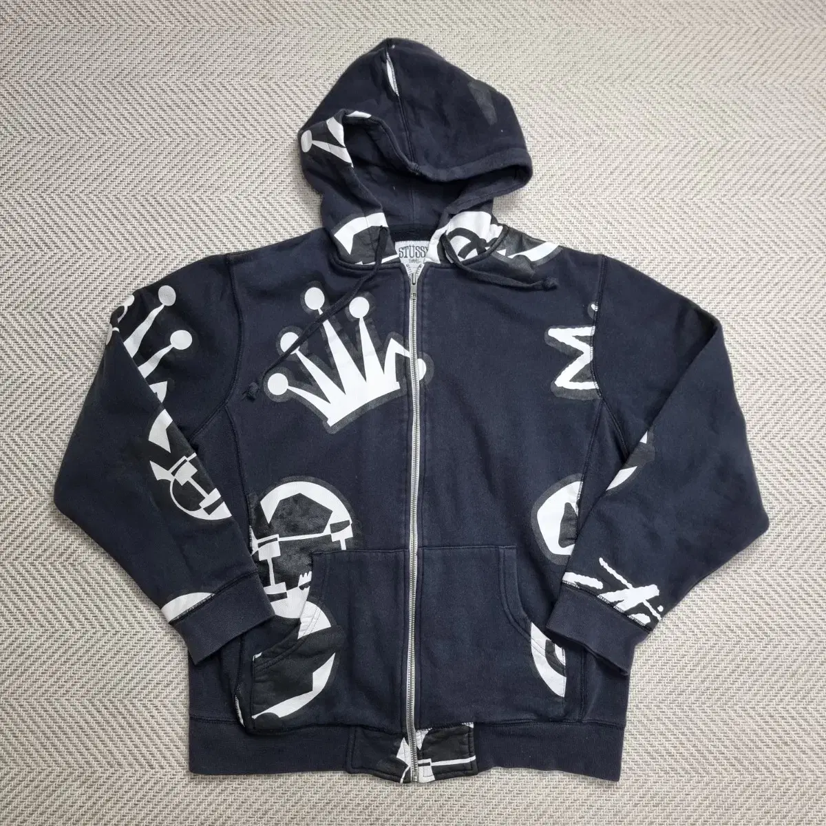 [S]Stussy Printed Hoodie Zip Up