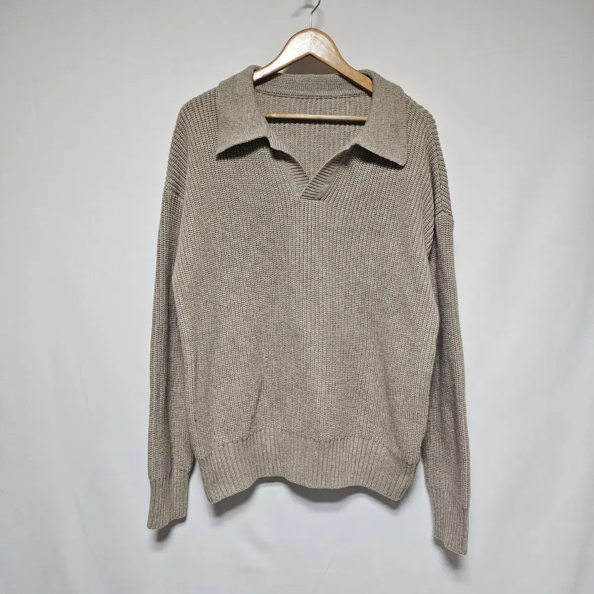 Rafferty Store Overfit Open Kara Wool Knit Light Brown Size L