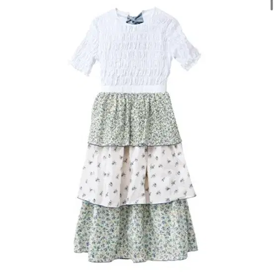 Lmml Flower smocking dress - Blue 여행원피스