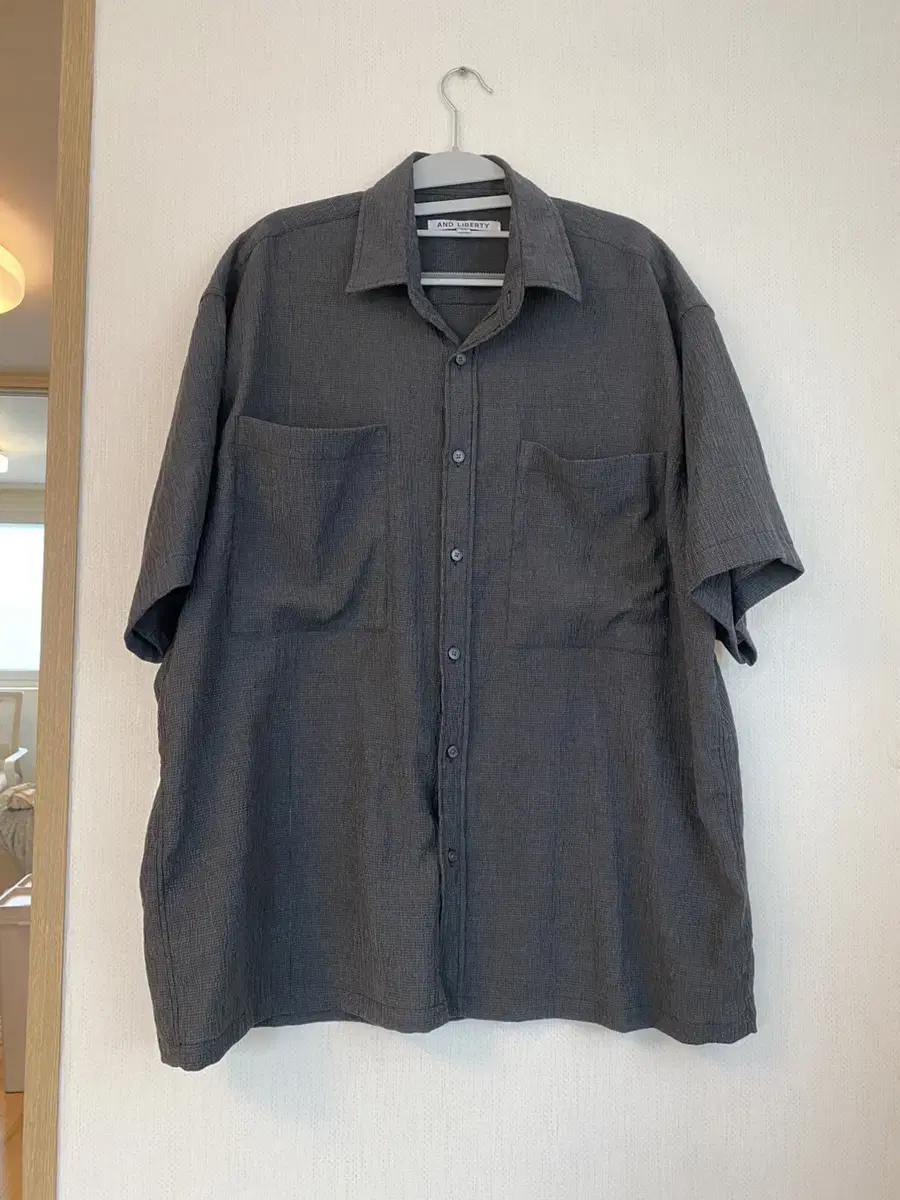 AND LIBERTY Rayon charcoal short sleeve shirt